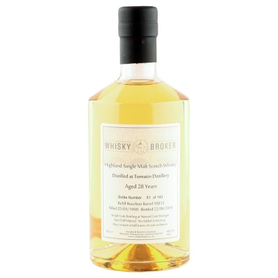 Tomatin 1990 28 Year Old, Whisky Broker 2018 Bottling - Bourbon Barrel #10812