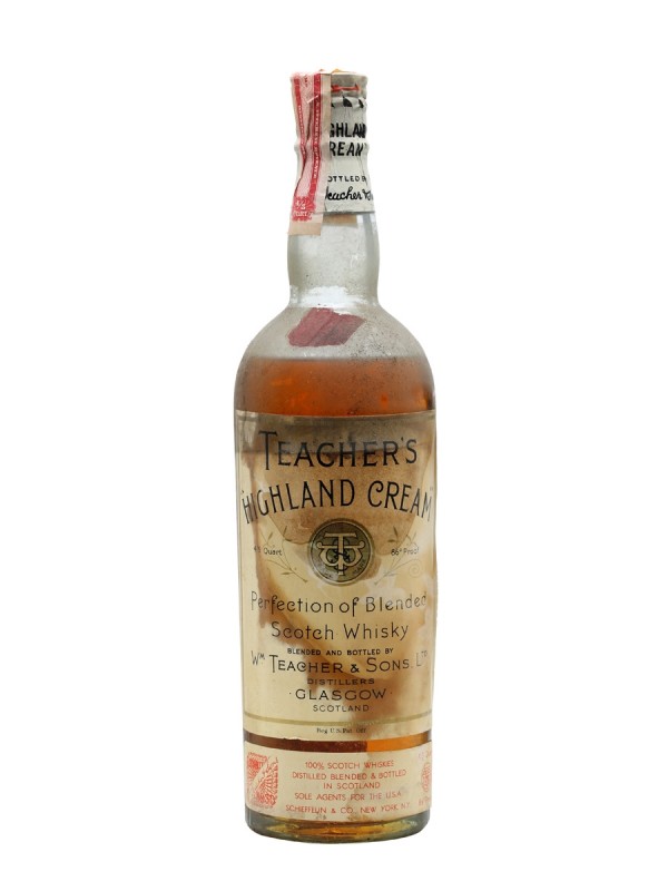 Teacher's Highland Cream US Import Bottled 1930s