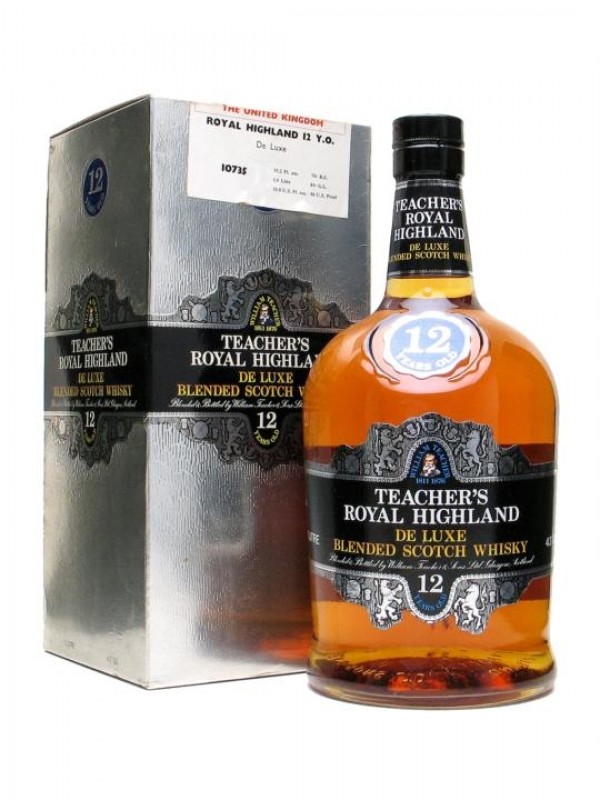 Teacher's 12 Year Old Royal Highland Bottled 1980's